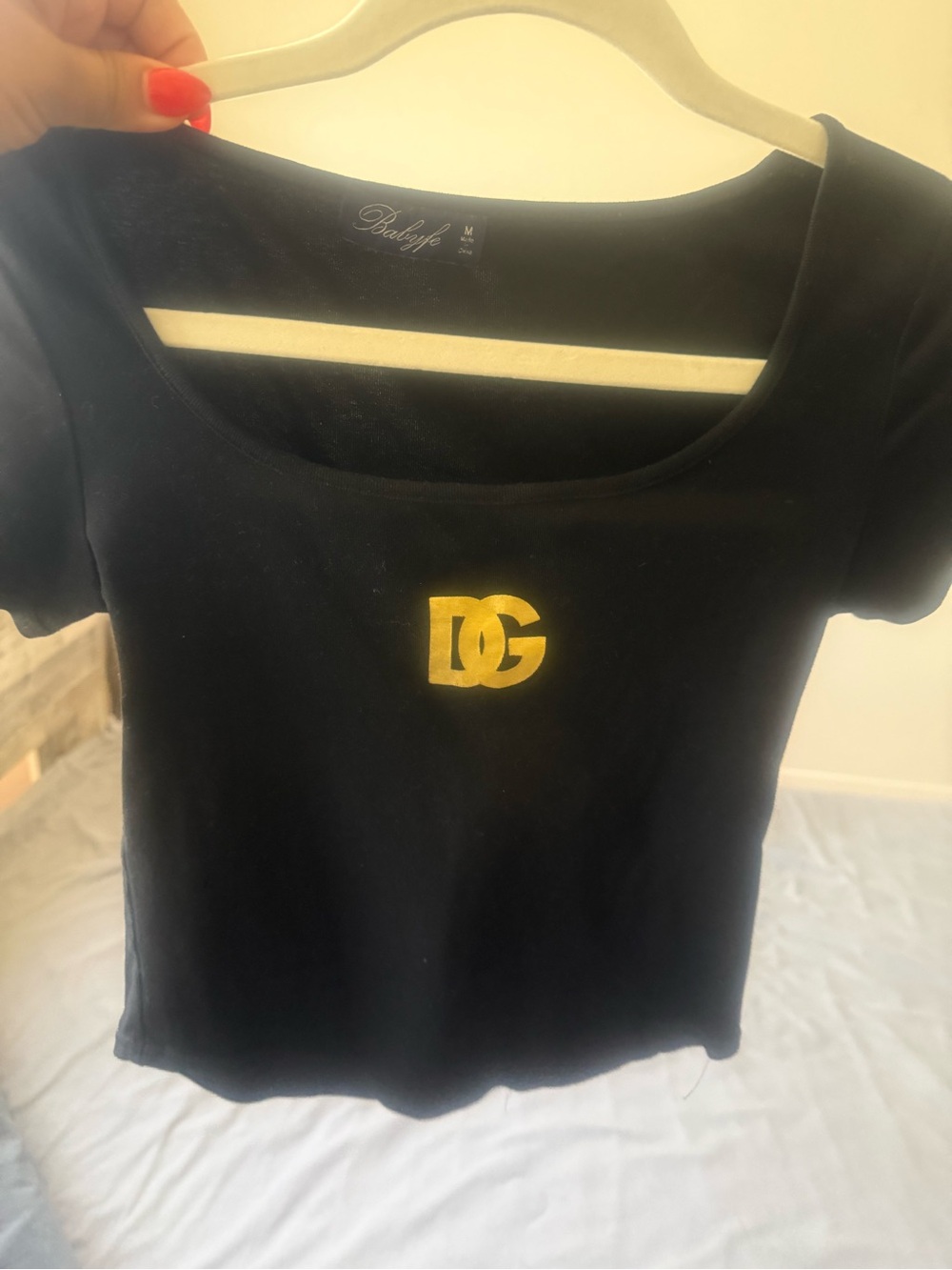Black Top with Script 'Dalayfe' Neck Label